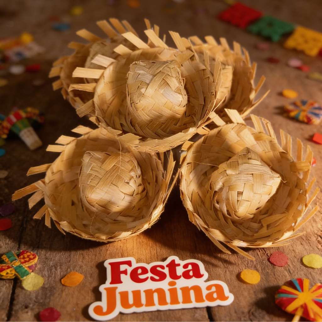 Mini Chapéu De Palha Festa Junina Decoração/Pra festa/Pra Pet/ Pra doce/ Temático Junino