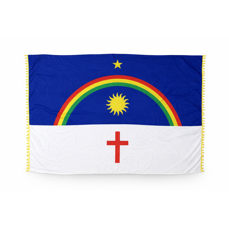 Canga de Praia Bandeira de Pernambuco com Pompom 100x150