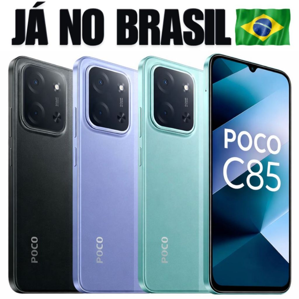 Celular Poco C85 4G Com NFC 256GB 8GB / 128GB 6GB Versão Global Dual Chip Tela 6.9" Bateria 6000mAh