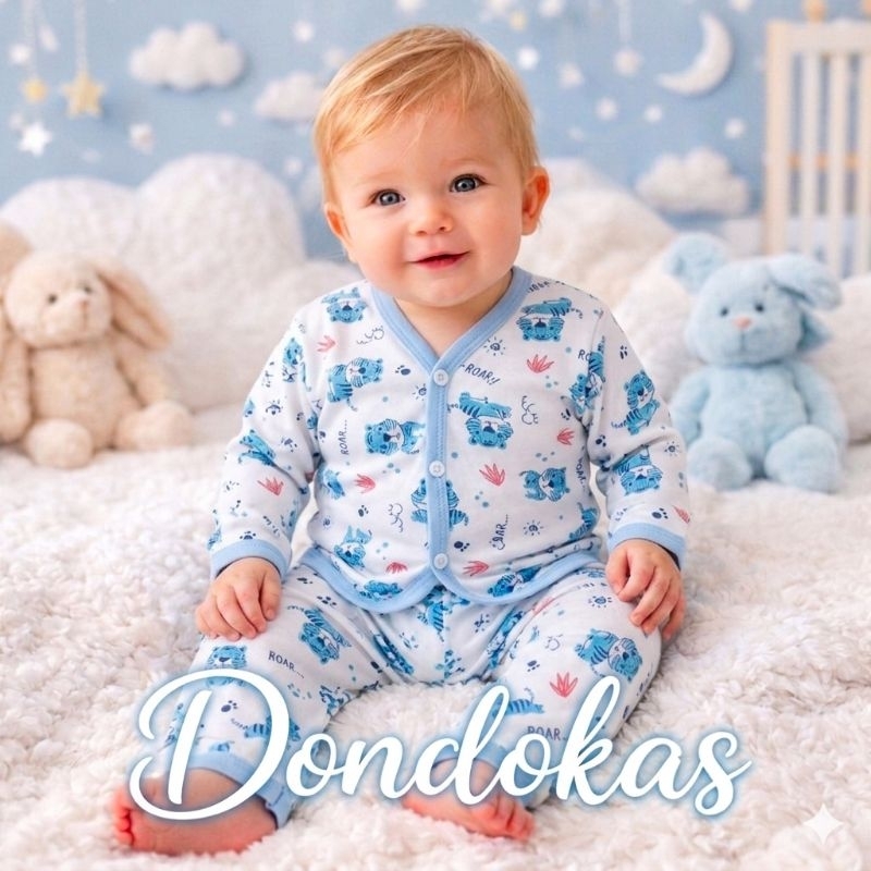 Conjunto de Pijama Bebê Menino de botão Pijama Americano Confortável Roupa de Bebe para Dormir em Oferta na Shopee