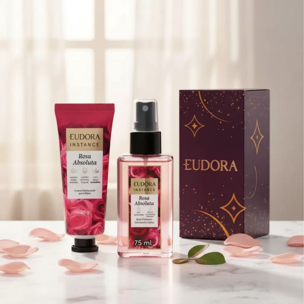 Kit Eudora Instance Rosa Absoluta Mãos e Corpo Eudora