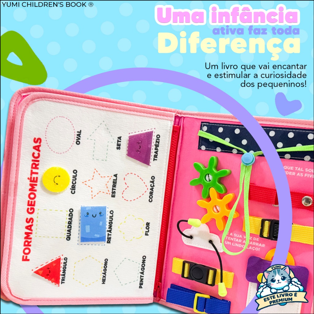 Livro Infantil Maleta Educativa Montessori Meninas - Brinquedo Sensorial Educativo Bebês e Crianças · foto 2