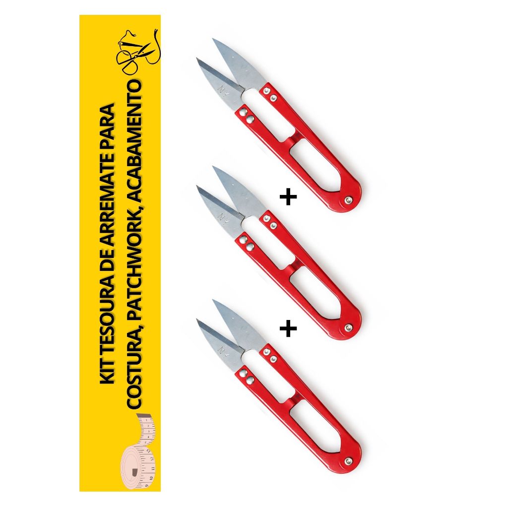 Kit Tesoura de Arremate para Costura, Patchwork, Acabamento