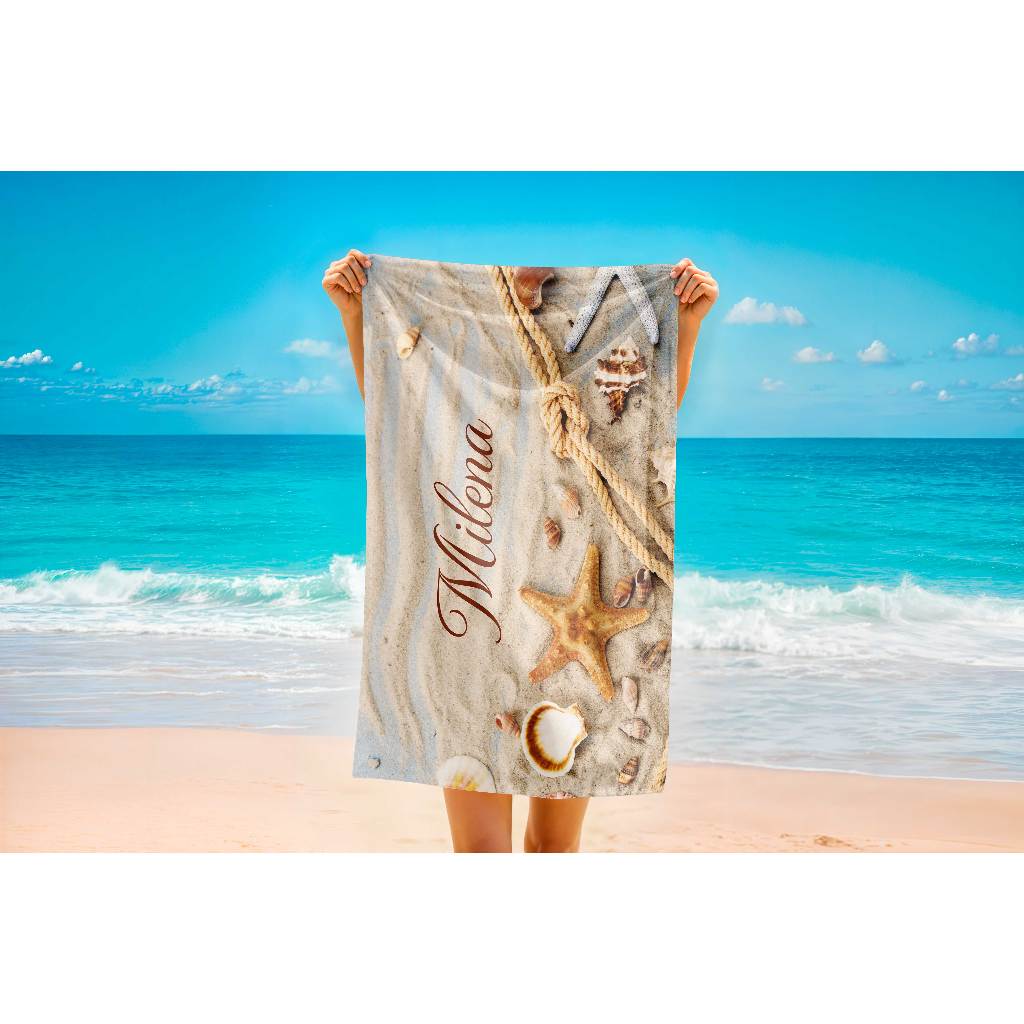 Cangas com Nome Personalizadas praia verão luxo 1,35x90cm