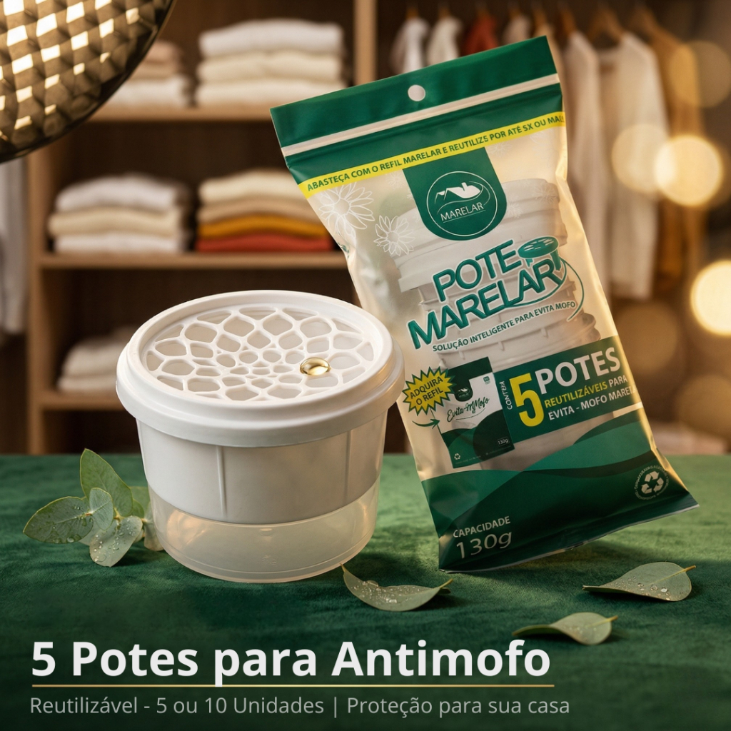 5 ou 10 Potes Vazios para Antimofo Desumidificador para Armários e Gavetas - Reutilizável - VAZIOS