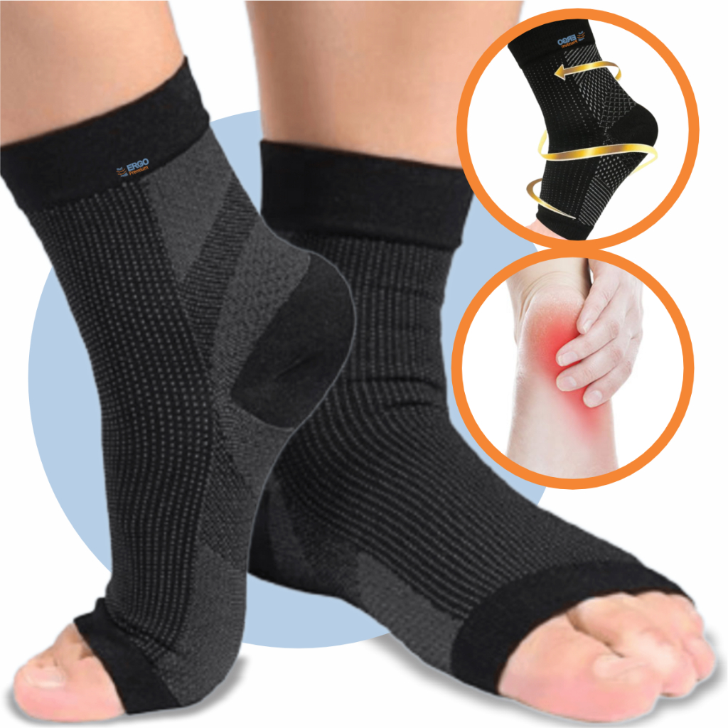 Par de Meia Ortopédica Alta Compressão Tratamento da Fascite Plantar e Esporão Calcâneo em Oferta na Shopee