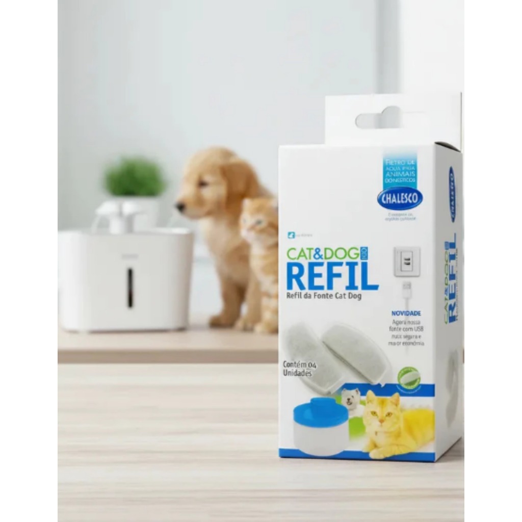 Refil Filtro De Fonte Para Animais Com 4 Unidades Chalesco em Oferta na Shopee