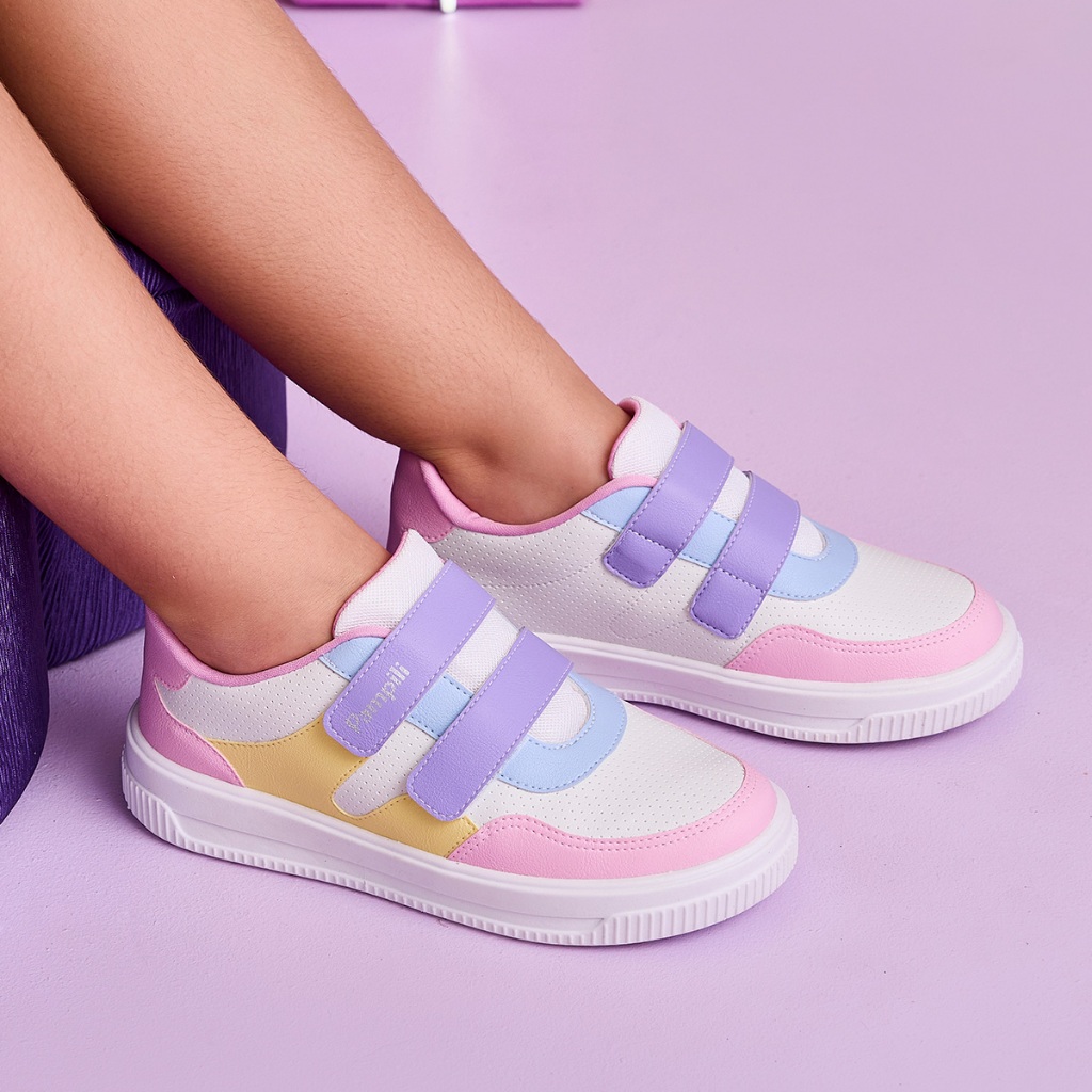 Tênis Infantil Feminino Up Candy Color Branco Pampili