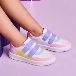 Tênis Infantil Feminino Up Candy Color Branco Pampili