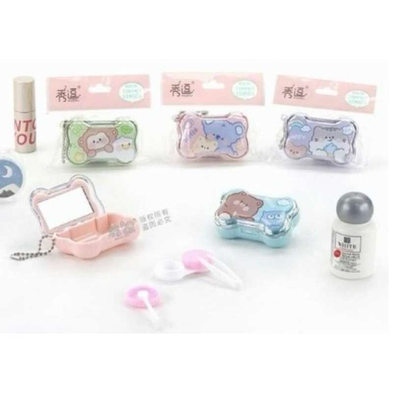 Estojo Porta Lentes de Contato Fofos Com Espelho