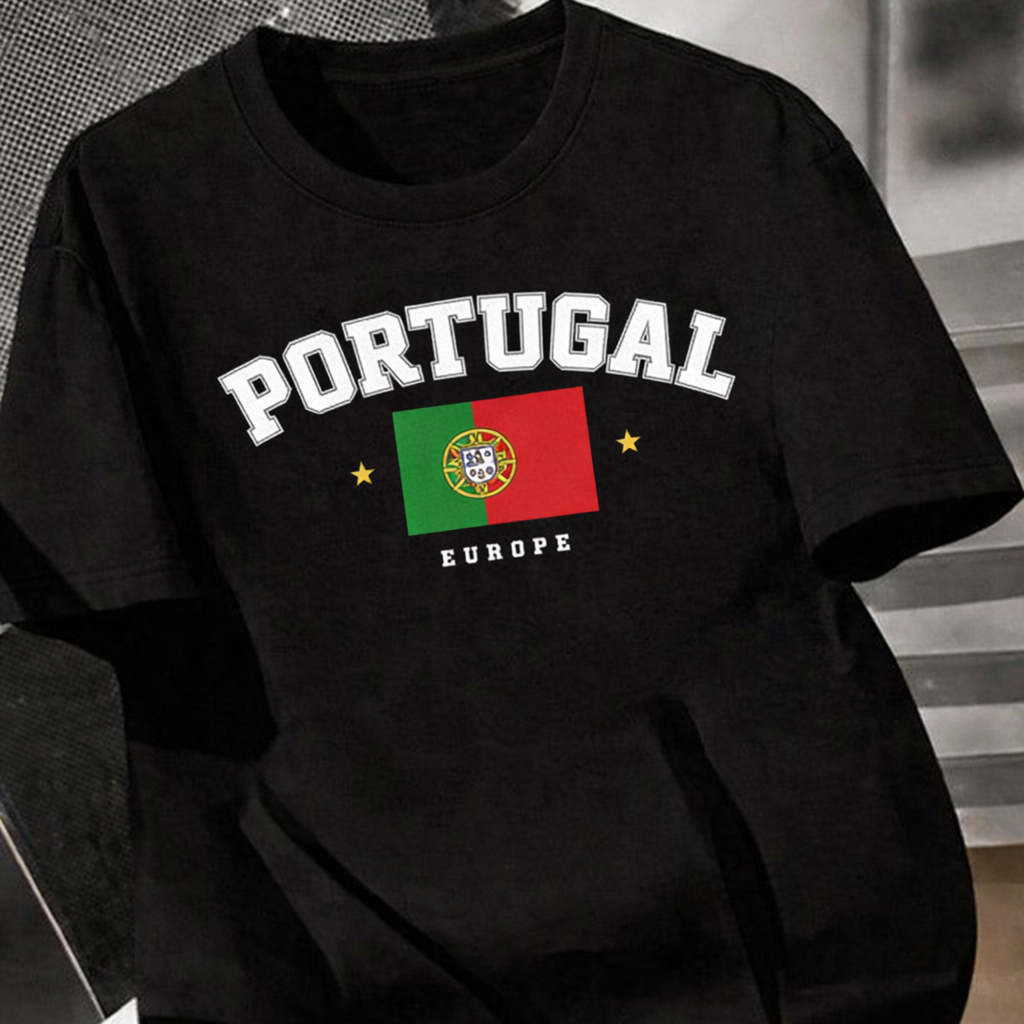 Camiseta Portugal Masculina Seleção 100% Algodão Blusa Copa Do Mundo Camisa Feminina Time