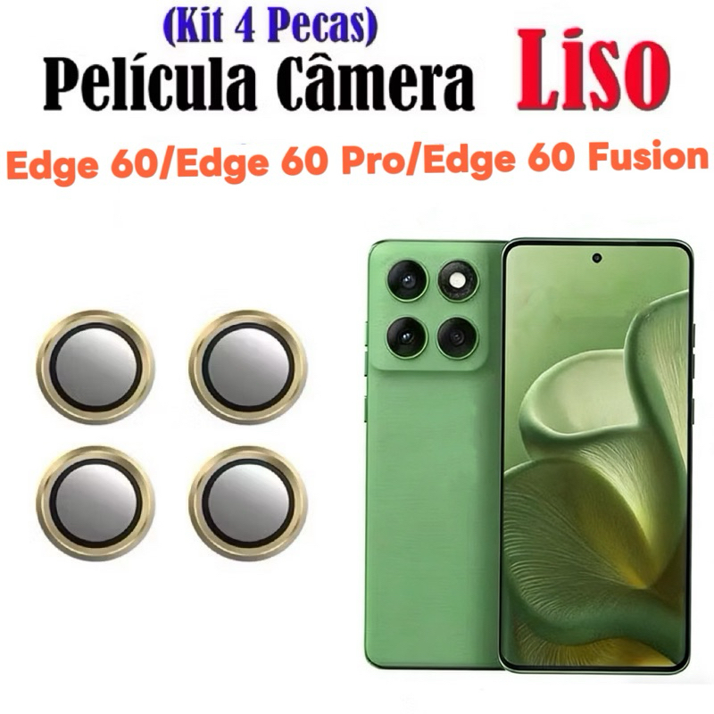 Kit (4 Pcs) Película Protetora de Lentes de câmera Lisa para Motorola Edge 60 Pro Fusion