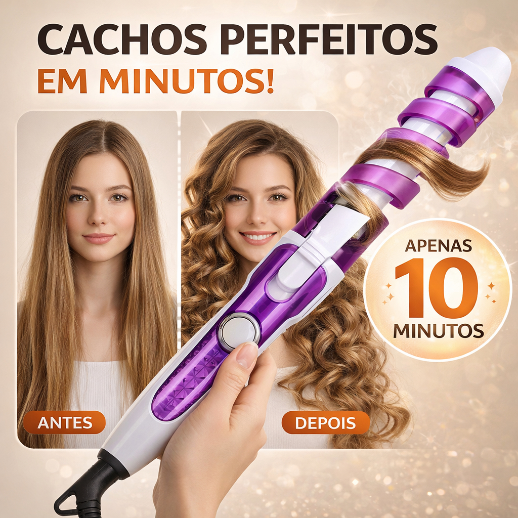 Modelador de Cachos Profissional Bivolt 45mm Babyliss Ondas Largas Cerâmica Anti Frizz