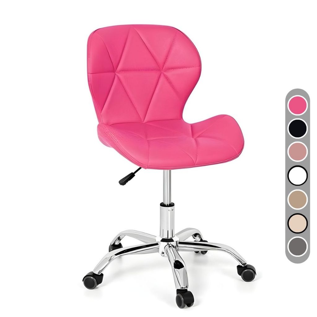 Cadeira Eiffel Slim Giratória com Estofado Penteadeira Base Cromada Evolux