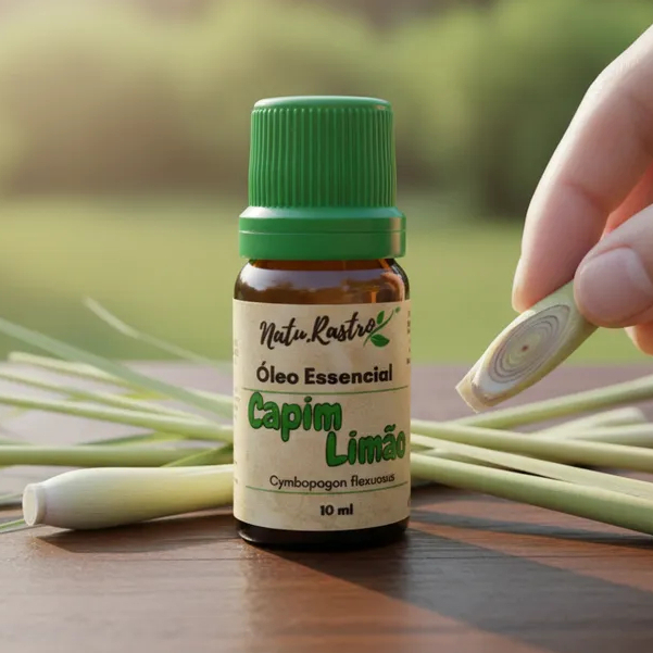 Óleo Essencial de Capim Limão (Lemon Grass) Natu.Rastro 10ml  - Alivio da ansiedade e estresse