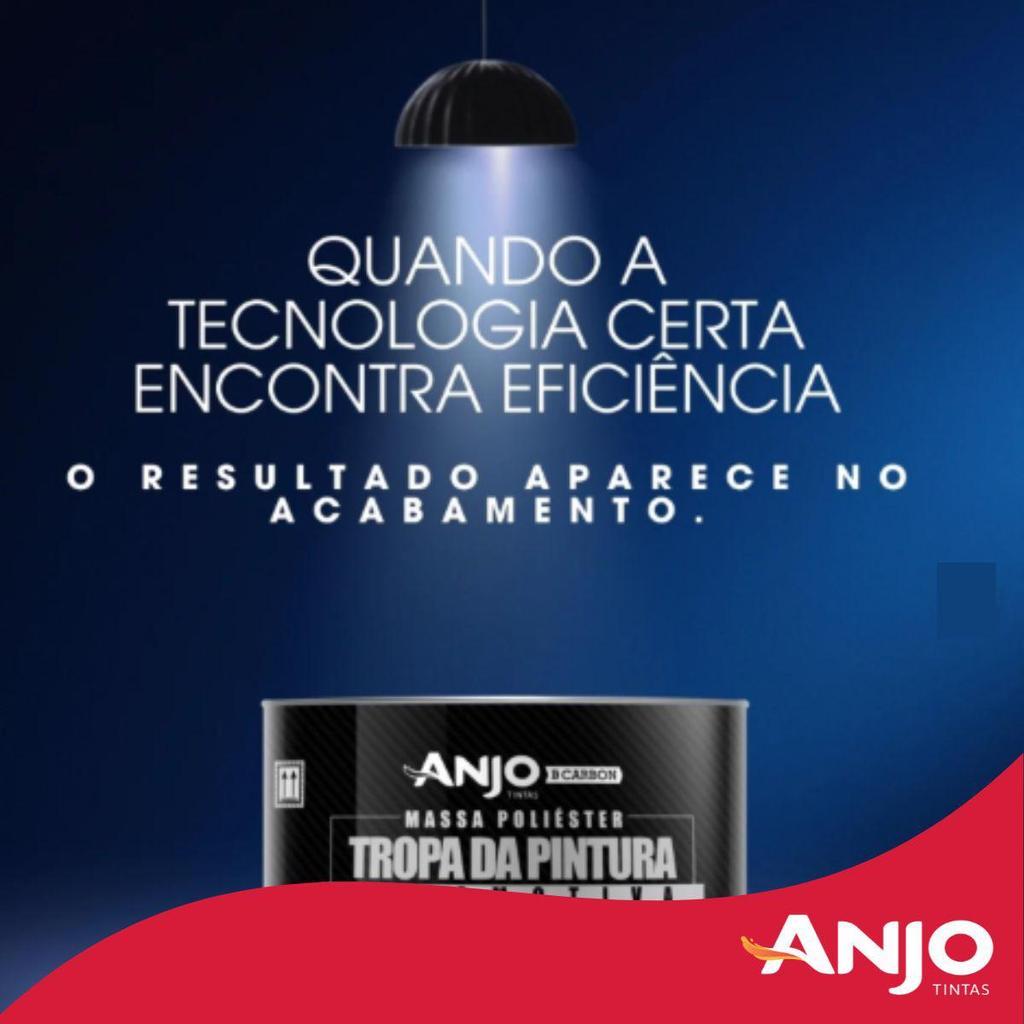 Massa Tropa Da Pintura Poliéster 900gr com catalisador e aplicador Linha Automotiva Anjo Tintas — imagem 2 de 2