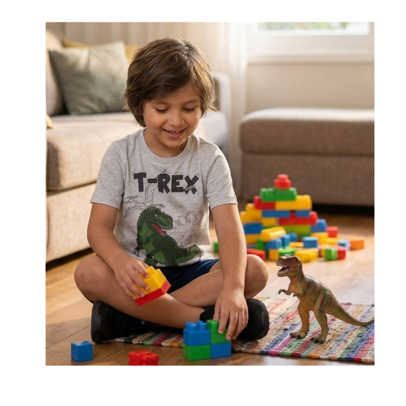 conjunto dinossauro infantil masculino camiseta mescla bermuda marinho algodão tamanhos 2 a 8 anos