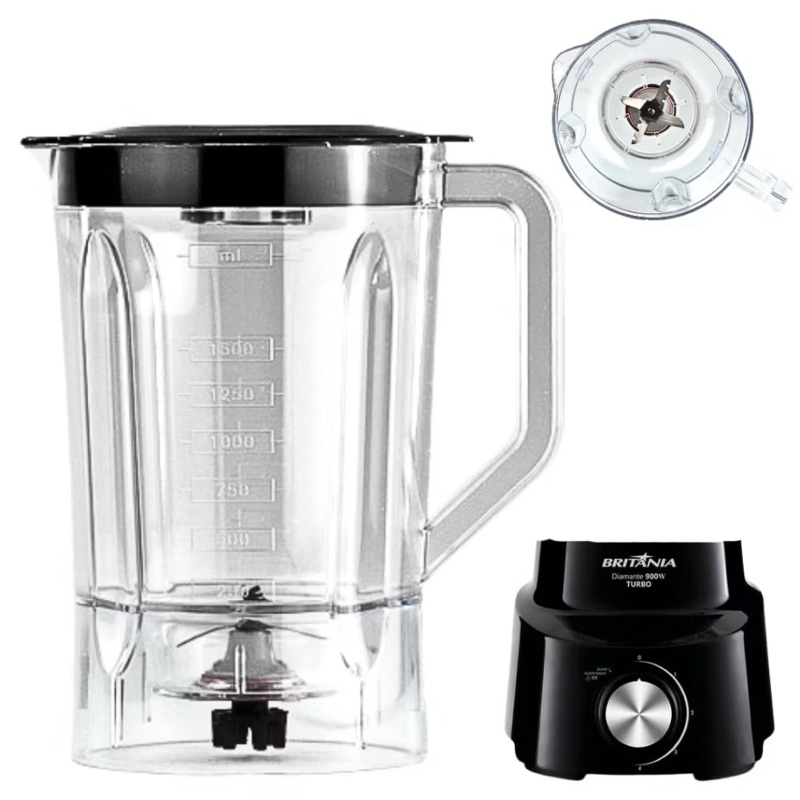 Copo De Liquidificador Britania Diamante Translucido 800 (900W) Blq970 Turbo