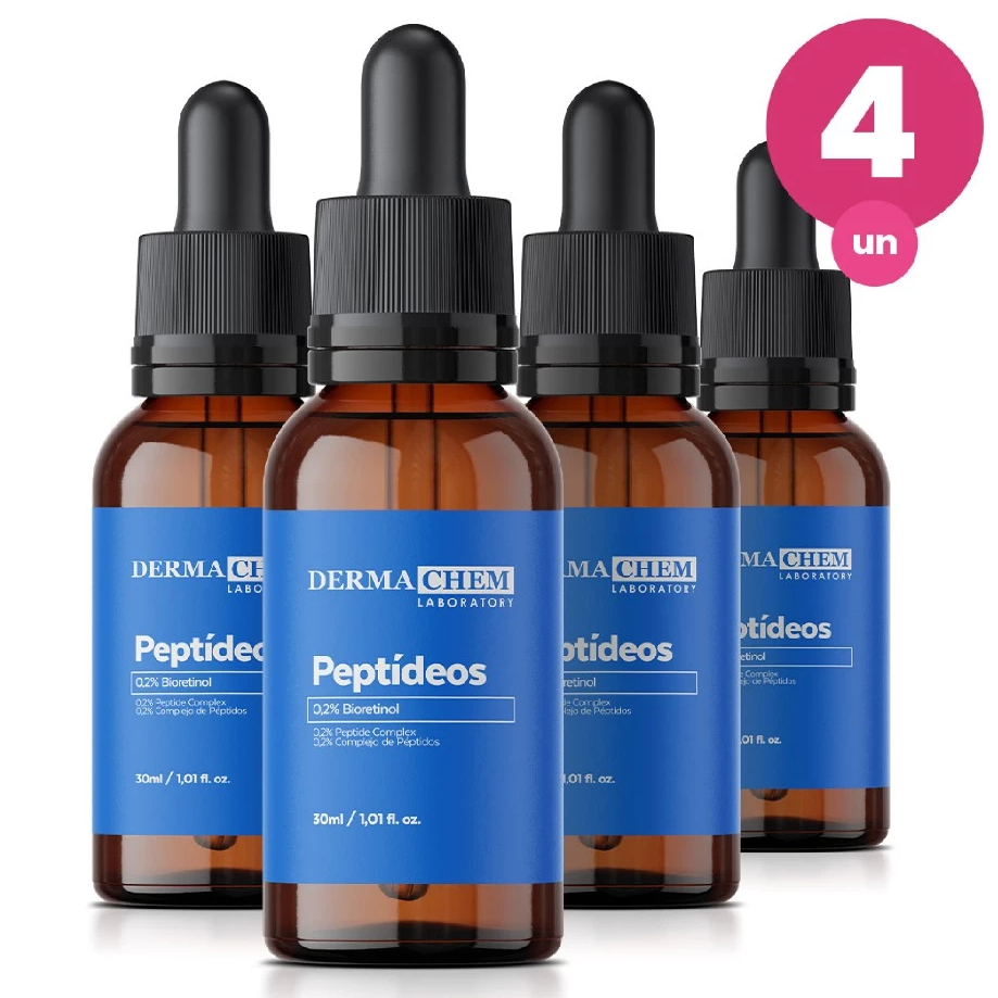 Kit 4 Sérum Anti Olheiras Peptídeos 30ml Efeito Lifiting Clareador Dermachem