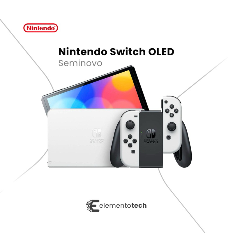 Nintendo Switch OLED DESBLOQUEADO 128GB + 5 Jogos Seminovo Original | Console Completo | Tela OLED | Joy-Con |