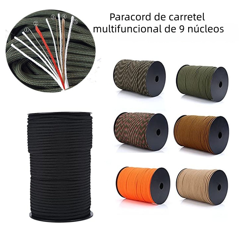 Corda Outdoor Paracord 550 com 9 Fios Emergência Camping Amarrar Trançar Pulseira DIY