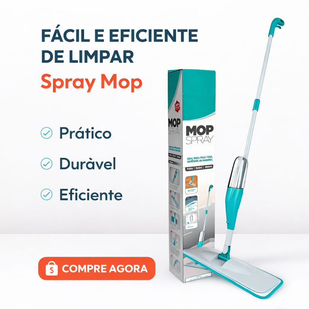 Mop Spray com Reservatório 2 em 1 Rodo Mágico Limpeza Fácil Sem Balde Microfibra Reutilizável