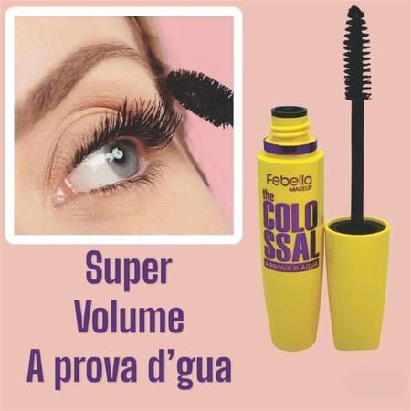 Máscara Cílios Volume Express Prova d'Água Longa Duração Efeito Leve