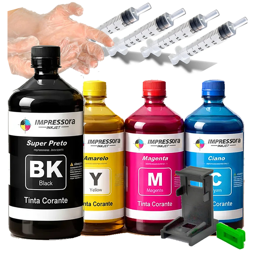 Kit Recarga Cartucho Compatível Canon G3111 G3010 G1100 G6010 G3000 G2100 G3102 + Snap Fill