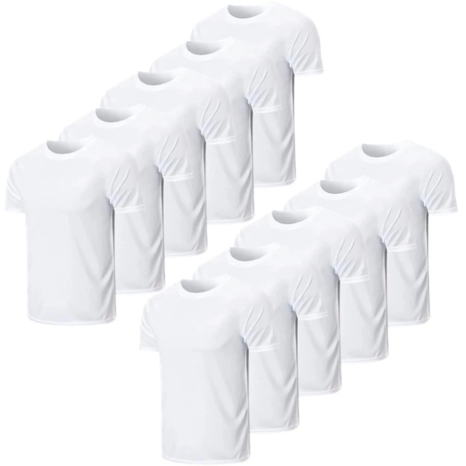 Kit 10 Camisetas Masculinas Lisas Básicas Atacado 100% Poliéster Sublimação Silkscreen DTF