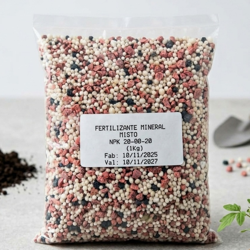 Adubo NPK 20-00-20 1kg Crescimento e Enchimento de Frutos - Promoção !
