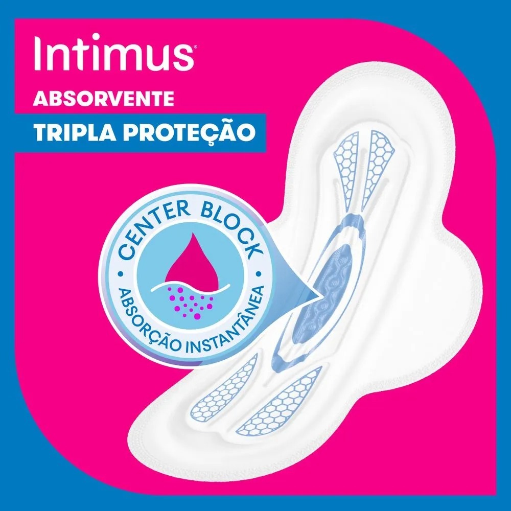 Absorvente Intimus Tripla Proteção Seca com Abas Fluxo Médio 32 Unidades