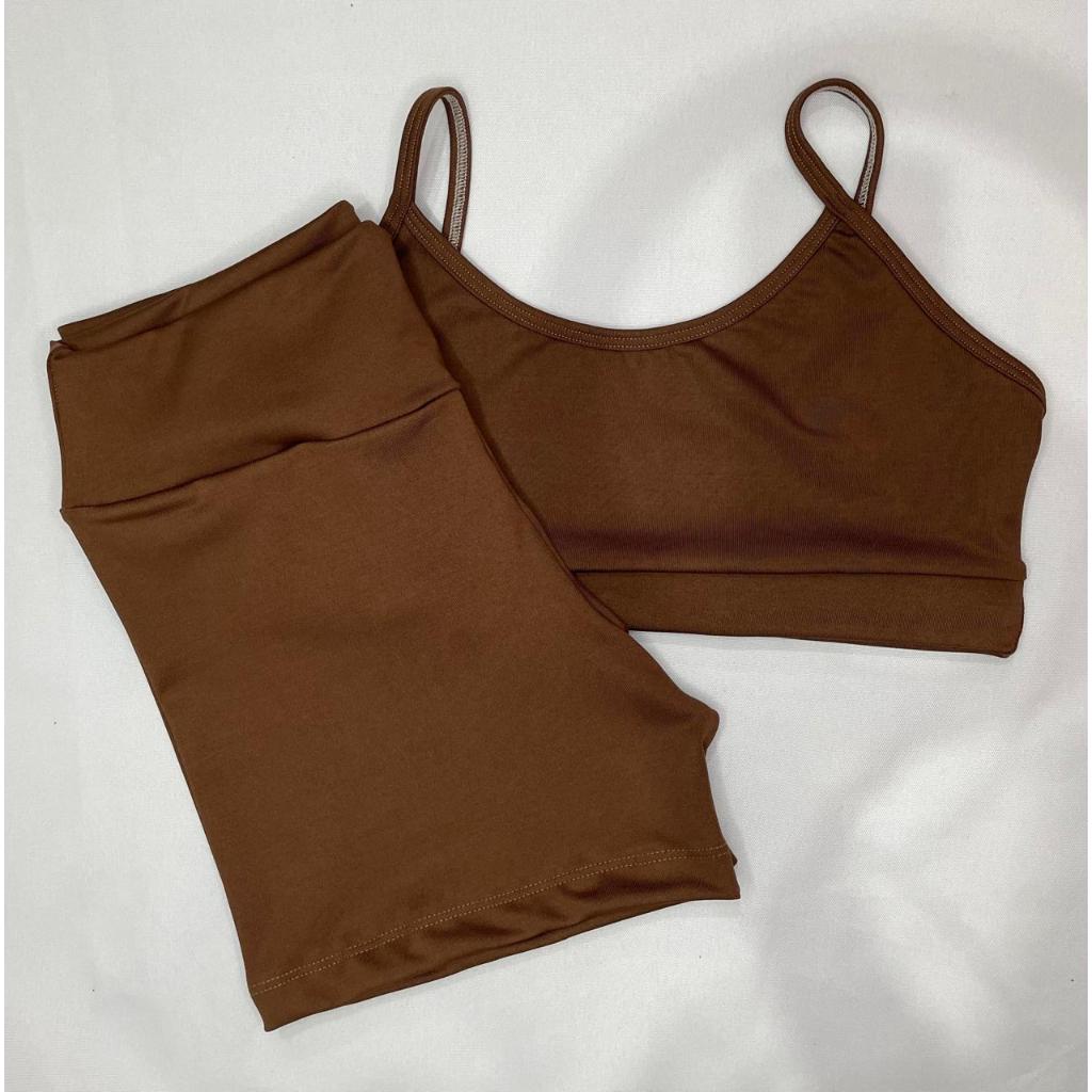 Conjunto de academia Caminhada Short e Top de Ginástica Look Fitness em Oferta na Shopee