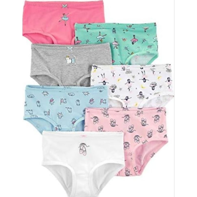 Kit 7 Calcinhas Algodão Carter's | Meninas  Multicores