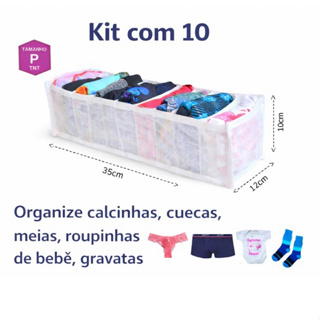 Kit 10 Colmeia Organizadora de gavetas (TNT) 10X11X37 (P) Organizalux em Oferta na Shopee