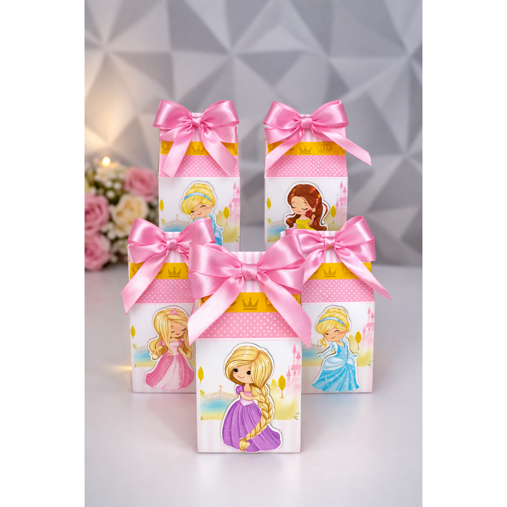 Caixinha milk personalizada tema princesas cute | Caixa Personalizada | Lembrancinha infantil