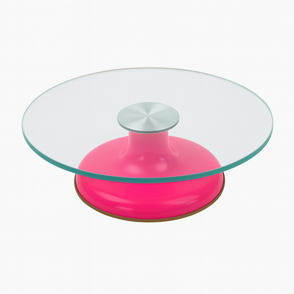 Bailarina Giratória Profissional 30cm Vidro 360° Base Antiderrapante Suporte Para Bolo Confeitaria
