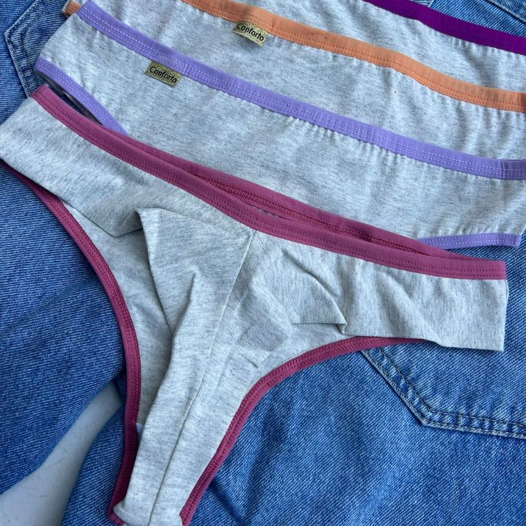 Kit Calcinhas Femininas Algodão Conforto Fio Duplo Tanga Sem Marcar Lingerie Macia