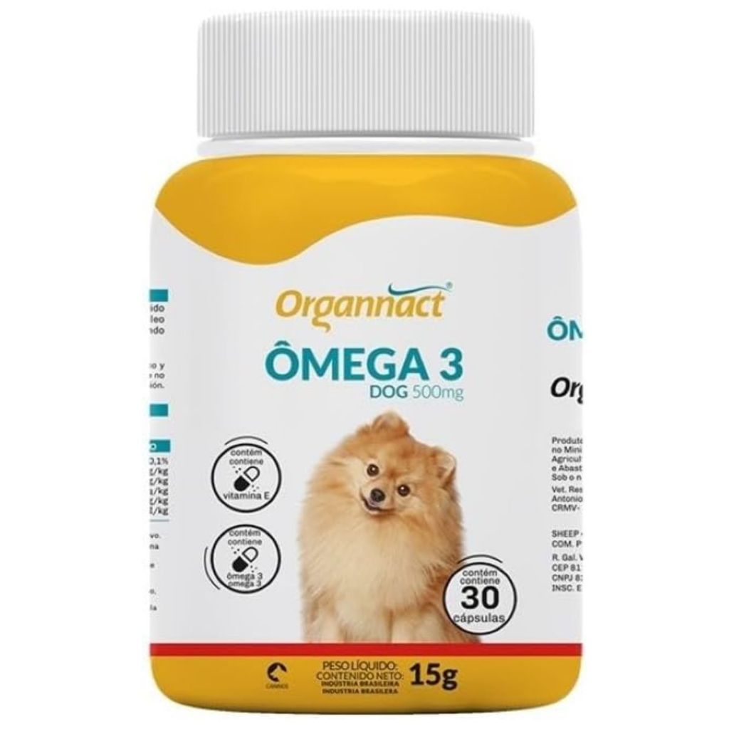 Suplemento Omega 3 Dog 500mg Vitaminico Organnact 500 mg Cão em Oferta na Shopee