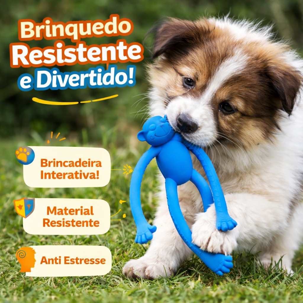 Brinquedo Mordedor Macaquinho Pet Maciço Pequeno