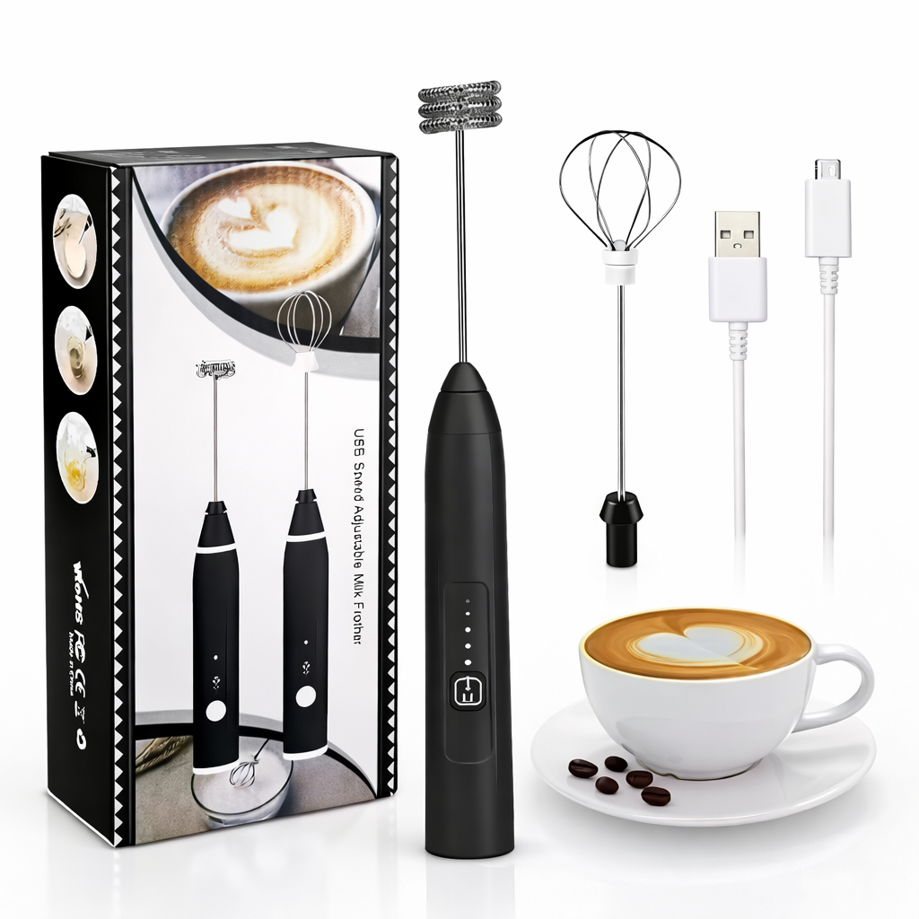 Batedor Misturador Mixer Elétrico para Bebidas Leite Café Clara de Ovo 2 em 1