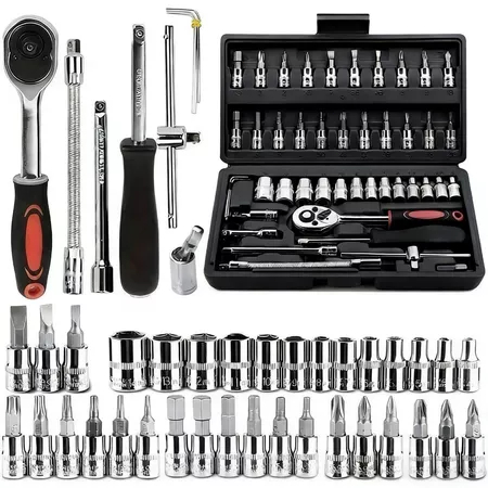 Kit  12/16/22/28pcs De Ferramentas Jogo De Soquetes Chave Catraca Reversível Com Maleta Jogo De Ferramentas Completo