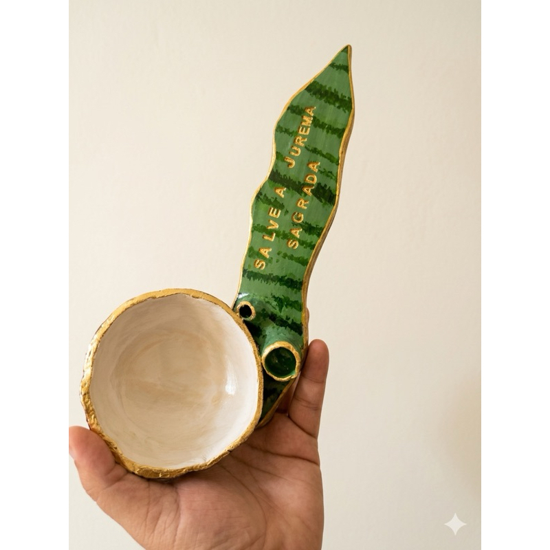 Incensário 3 em 1 Artesanal em Cerâmica Fria – Porta Incenso, Porta Vela | Peça Única Decorativa