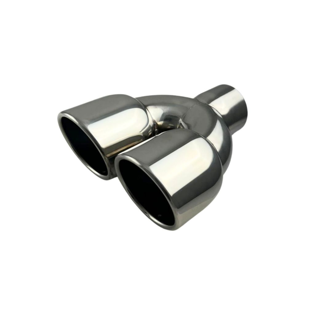 PONTEIRA CHANFRADA 3,5 POLEGADAS SAIDA DUPLA Y FULL INOX ESCAPAMENTO CARROS UNIVERSAL ENCAIXE 2,5" 6,3CM