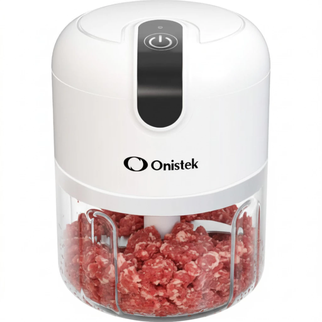 Mini Processador de Alimentos Elétrico Triturador Portátil 3 Lâminas Inox Recarregável Branco — imagem 1