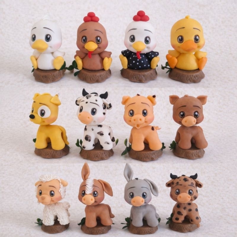 20 a 40 bichinhos fazendinha em pé lembrancinha para festa infantil personalizado aniversário