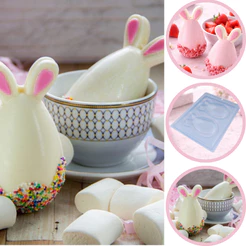 1~5 Forma Silicone Bwb 3 Partes Páscoa OVO COM ORELHAS 100g 10521 (Bwb Especial) (BWB PASCOA) (CHOCO)