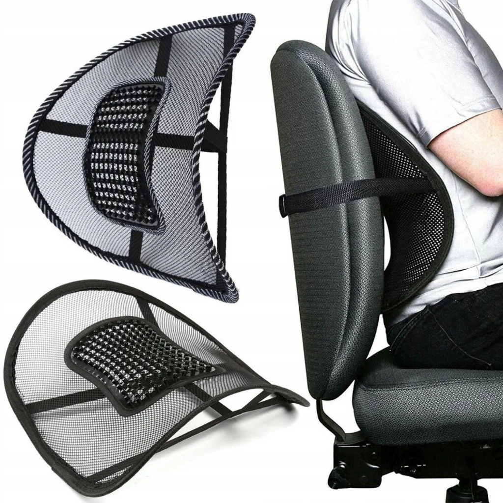 Apoio Lombar Ergonômico para Cadeira Escritório Carro Banco Encosto de Coluna com Tela Mesh Preta em Oferta na Shopee