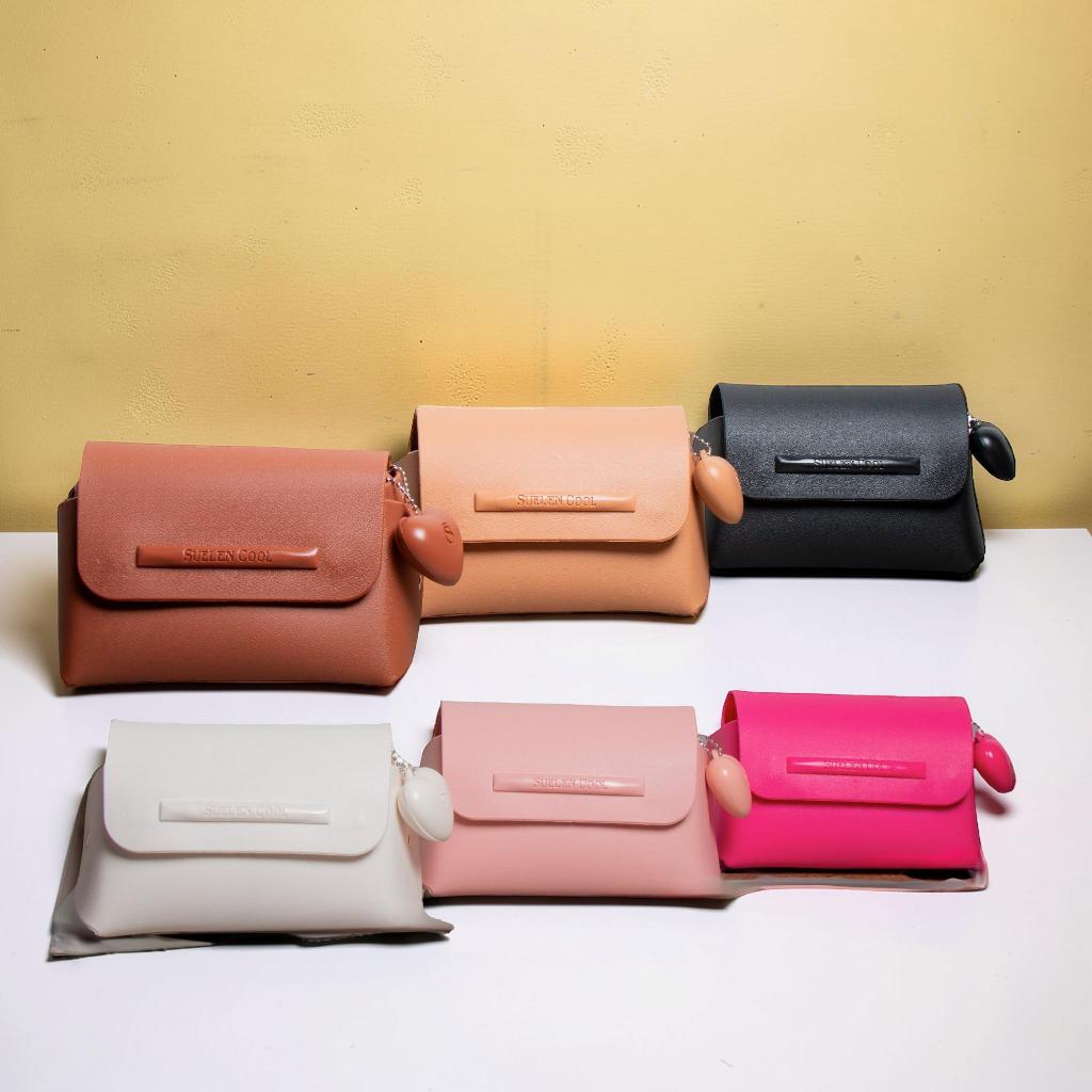 Bolsinha Feminina Pequena Suellen Coração Clutch Porta Maquiagem Mostarda Doce