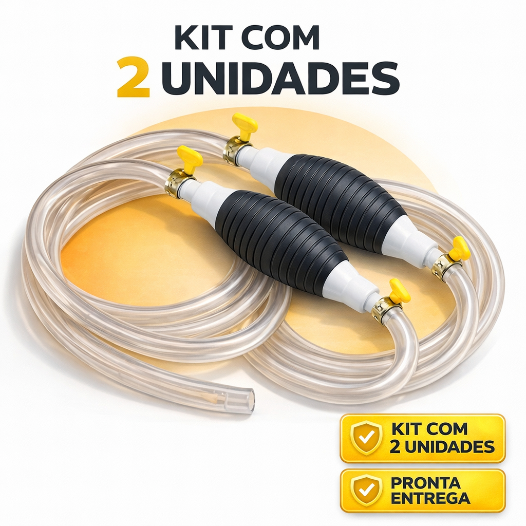 Kit 2 Bomba de Sucção Manual para Transferência de Líquidos - Óleo Água Combustível - Fácil de usar