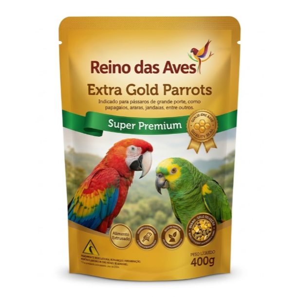 Ração Extra Gold Parrot 400g para Papagaios Nutrição Premium ENVIO IMEDIATO PRODUTO ORIGINAL